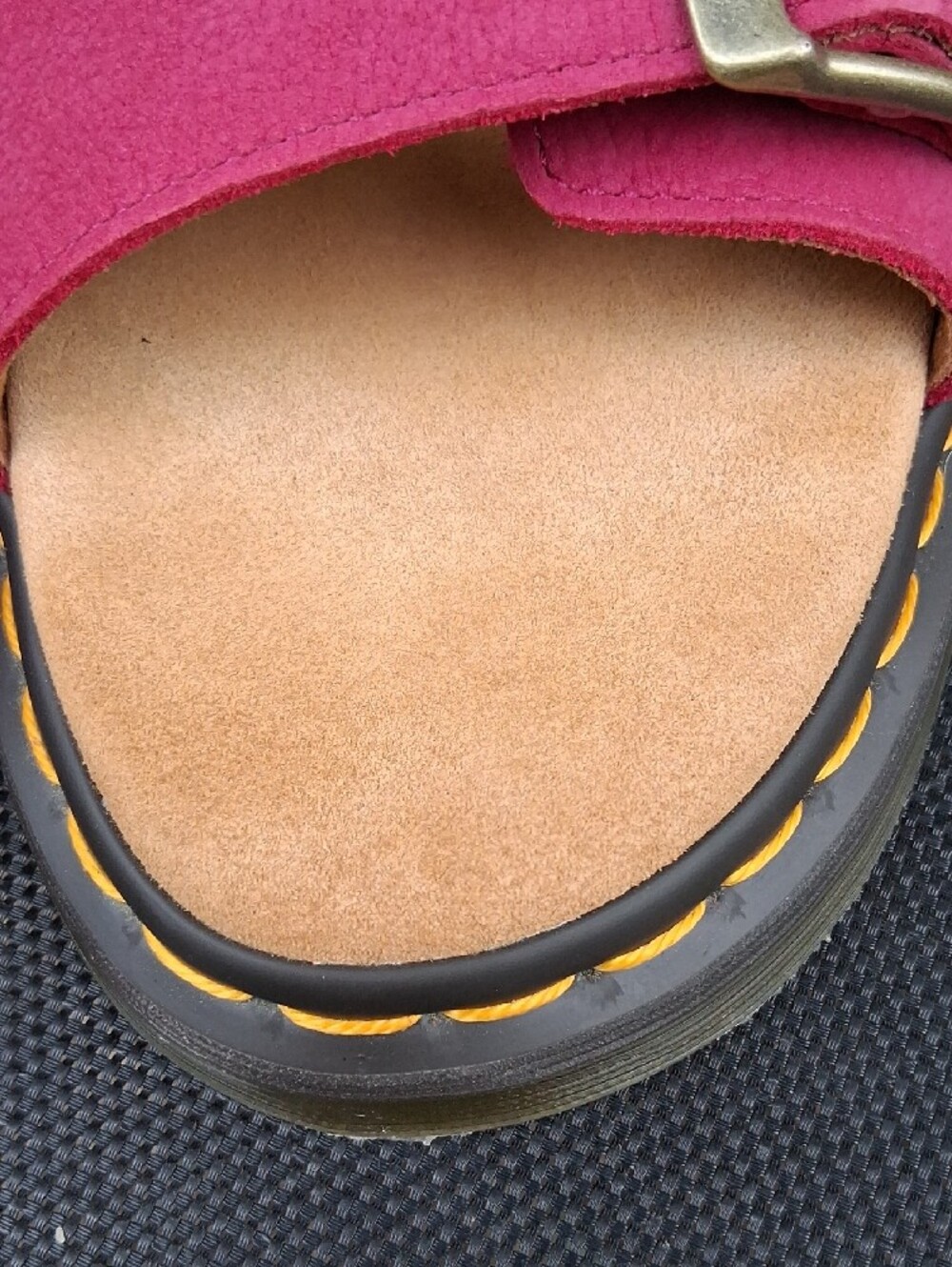 Dr. Martens Women’s Bright Fuchsia Double-Buckle Slide Sandals - Picture 13 of 16